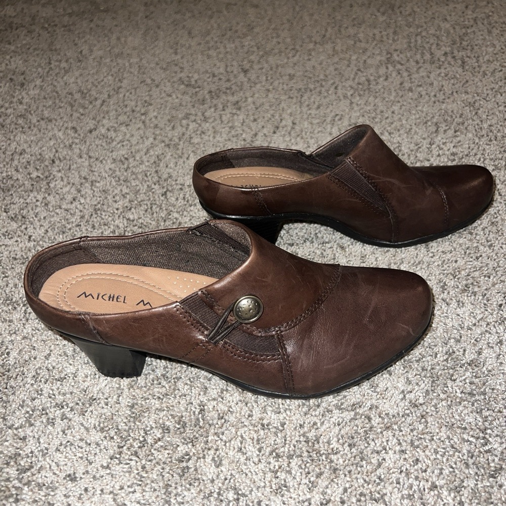 Michel M Shoes Womens 8M‎ Brown Richmond Slip On Shooties Leather Casual